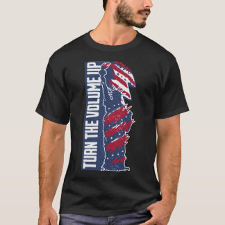 T-shirt Turn The Volume Up Newyork Lover Patriotic US