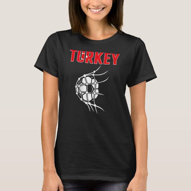 T-shirt Turquie Bal De Football En Objectif Net Soutien Tu (Devant)