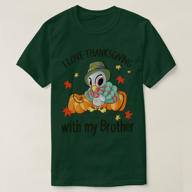 T-shirt Turquie Danser Citrouilles J'Aime Thanksgiving Ave (Design devant)