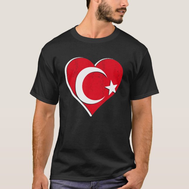T-shirt Turquie Drapeau Coeur Istanbul Ankara Türkiye Fièr (Devant)