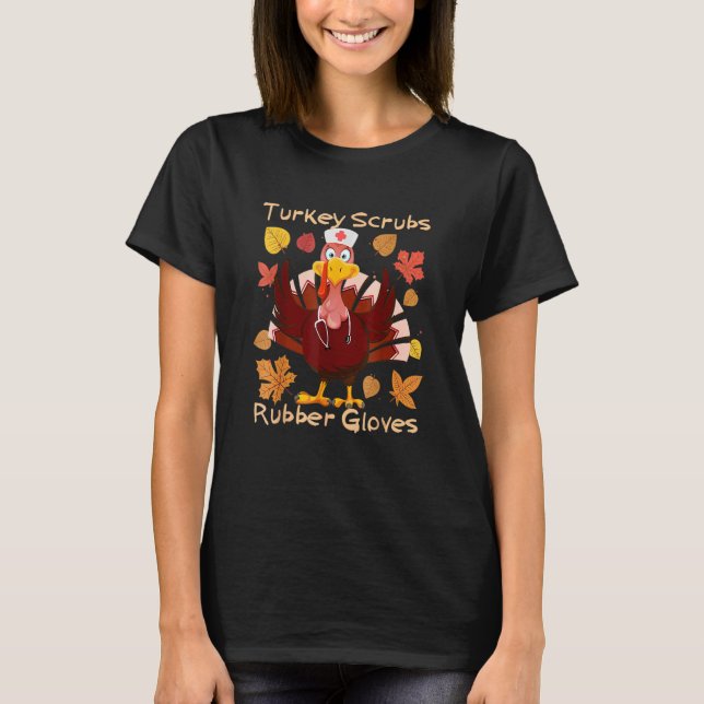 T-shirt Turquie Écrase Gants En Caoutchouc Thanksgiving Nu (Devant)