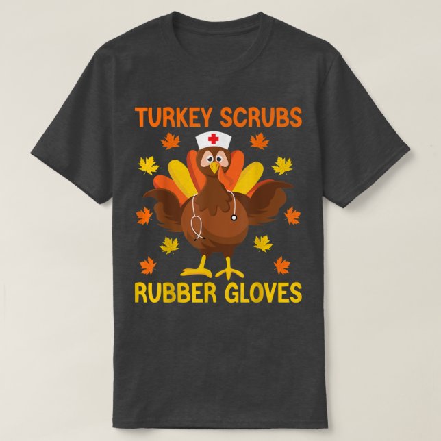 T-shirt Turquie Écrase Gants En Caoutchouc Thanksgiving Nu (Design devant)