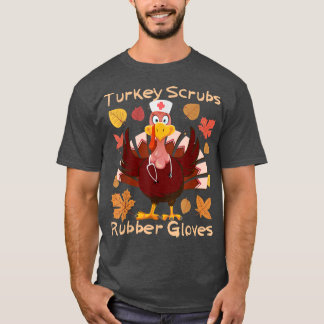T-shirt Turquie Écrase Gants En Caoutchouc Thanksgiving Nu