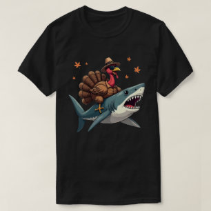 T-shirt Turquie équitation requin drôle Thanksgiving