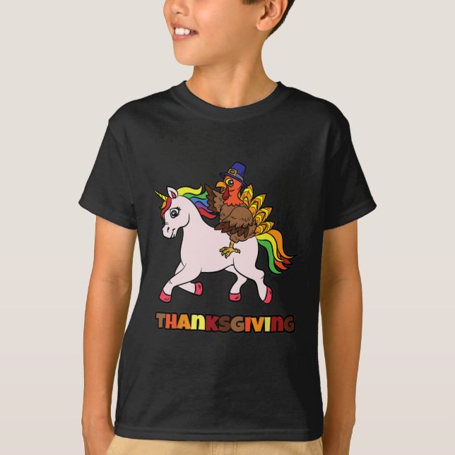 T-shirt Turquie équitation Unicorn Thanksgiving Day Magica (Devant)