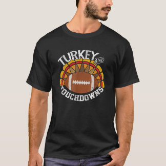 T-shirt Turquie et Touchdowns Drôle Thanksgiving Football