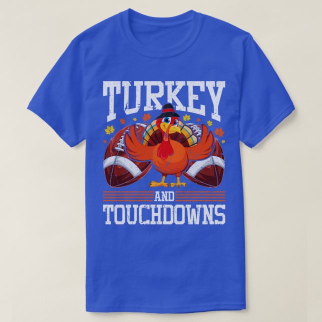 T-shirt Turquie Et Touchdowns Thanksgiving (Design devant)