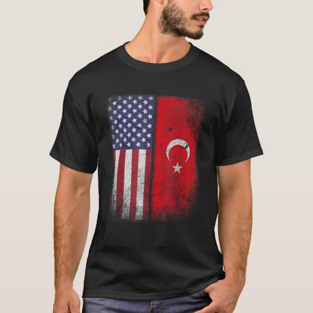 T-shirt Turquie États-Unis Turquie Drapeau américain turc  (Devant)
