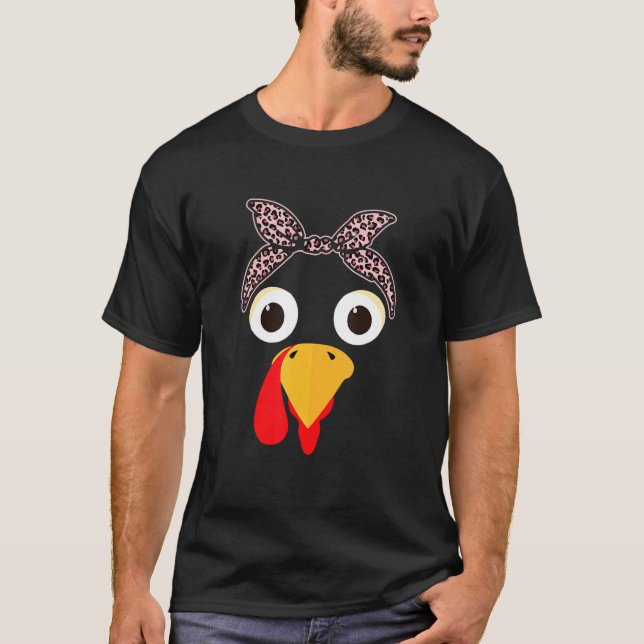T-shirt Turquie Face À Un Tête Rose Courir Pèlerin Trot Qu (Devant)