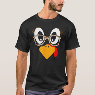 T-shirt Turquie Face aux cils Léopard lunettes Thanksgivin