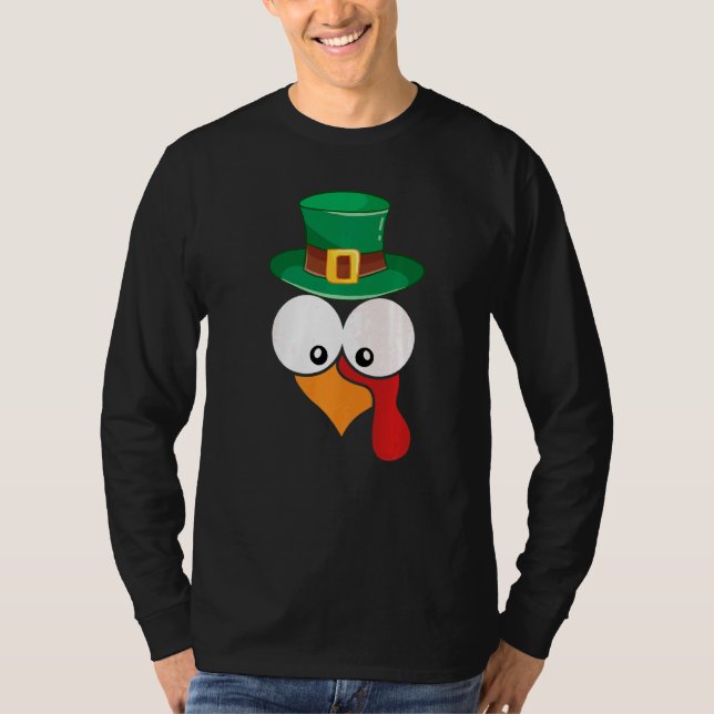 T-shirt Turquie Face Avec Le Casquette Irlandais Thanksgiv (Devant)