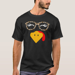 T-shirt Turquie Face Eyélashe Léopards lunettes Thanksgivi
