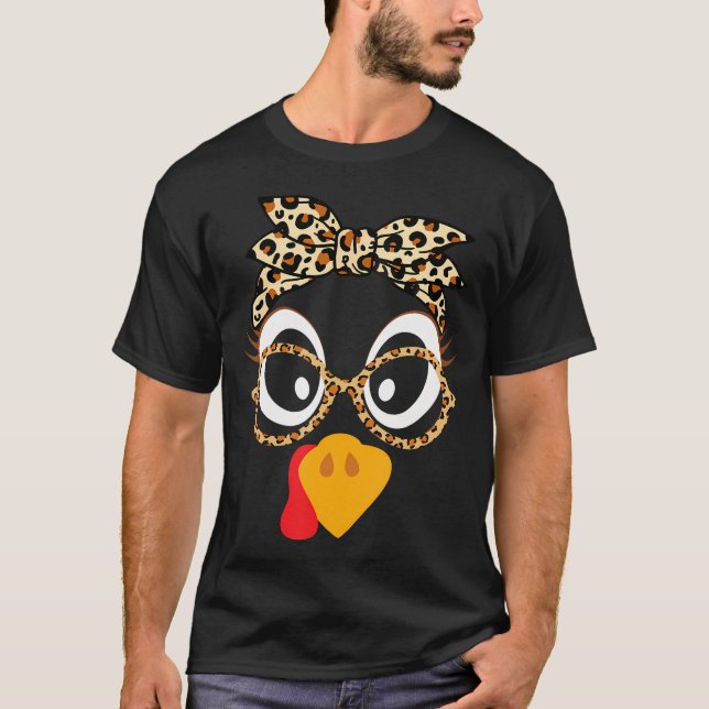 T-shirt Turquie Face Leopard Bracelet lunettes Thanksgivin (Devant)