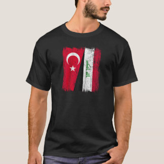 T-shirt Turquie Irak demi-drapeau turc Irakien Jersey Ragl