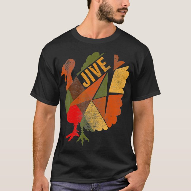 T-shirt Turquie Jive Thanksgiving Turquie Patchwork Fête D (Devant)