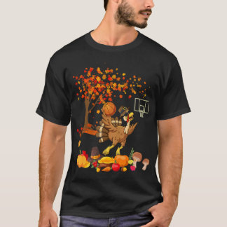 T-shirt Turquie Jouer Basket Thanksgiving Fall Tree P