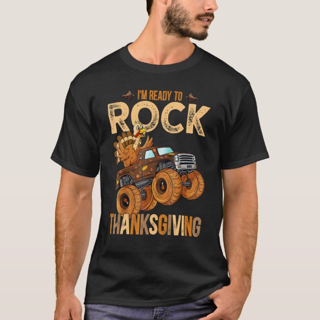 T-shirt Turquie Monster Truck Thanksgiving Kids Boys Turqu (Devant)