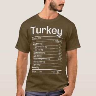 T-shirt Turquie Nutrition FactsFunny Nutrition Thanksgivin