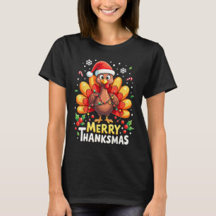 T-shirt Turquie Père Noël Joyeux Joyeux Thanksmas Thanksgi