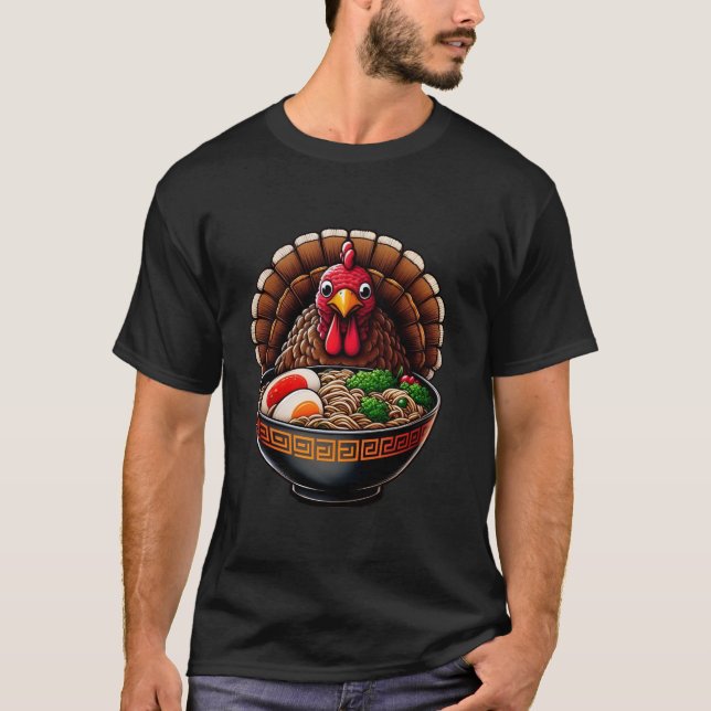 T-shirt Turquie Ramen nouilles drôle Thanksgiving Diner Hu (Devant)