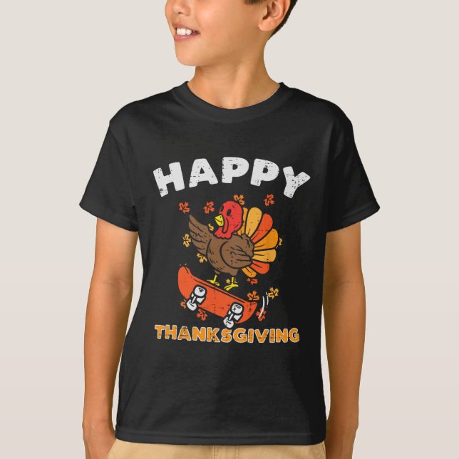 T-shirt Turquie Skateboard Bon thanksgiving mignon Automne (Devant)