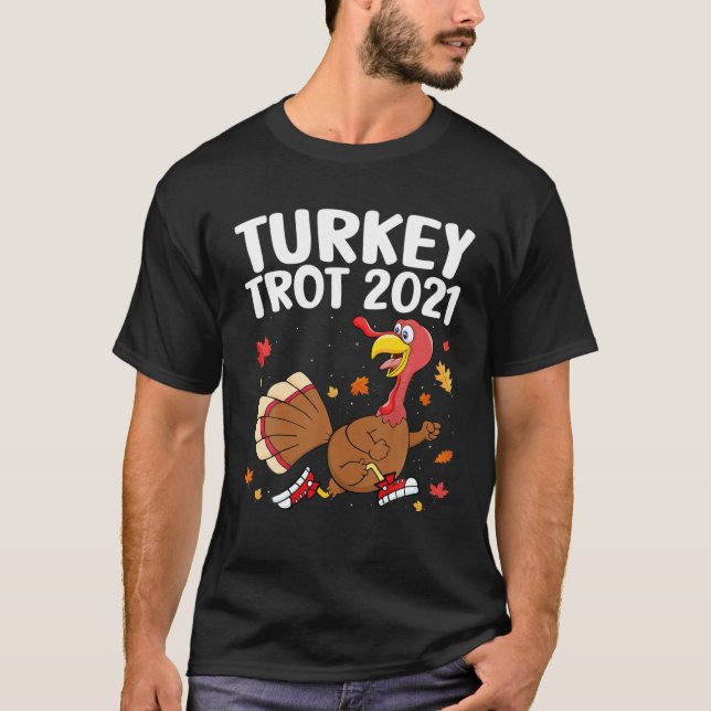 T-shirt Turquie Trot 2021 Thanksgiving Funny Toddler Kids  (Devant)