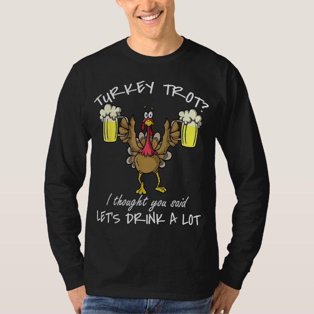 T-shirt Turquie Trot Boire beaucoup Thanksgiving Day 5k Ru (Devant)
