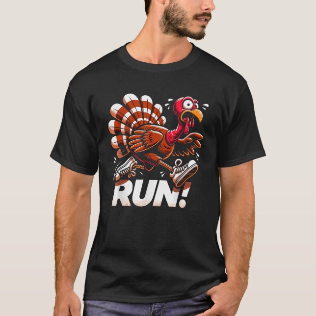 T-shirt Turquie Trot Gear drôle Thanksgiving Costume Runni (Devant)