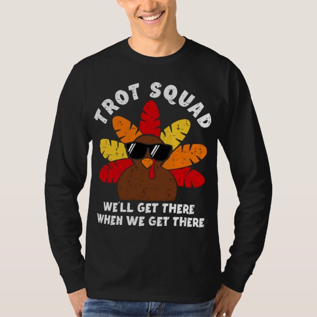 T-shirt Turquie Trot Squad Race Drôle Thanksgiving Running (Devant)