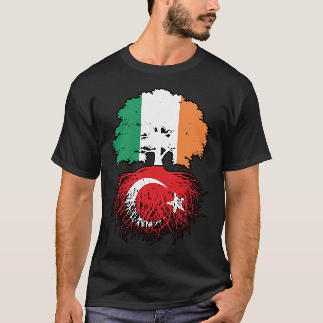 T-shirt Turquie Turquie Irlande irlandaise drapeau des rac (Devant)