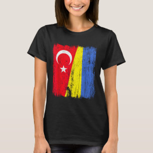 T-shirt Turquie Ukraine Demi-drapeau Patrimoine turc ukrai
