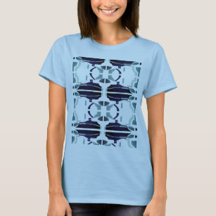 T-shirt Turquoise Bleu-Noir symétrique Méditerranée