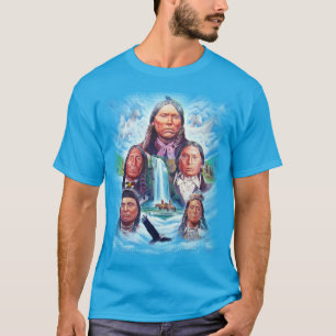 T-shirt Turquoise Blue Famous Amérindiens Modèle