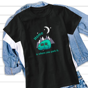 T-shirt turquoise Camper Trailer Blue Teardrop