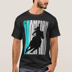 T-shirt Turquoise Cowgirl Champion Horse équitation Barrel