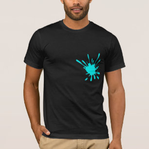 T-shirt turquoise d'éclaboussure de peintres