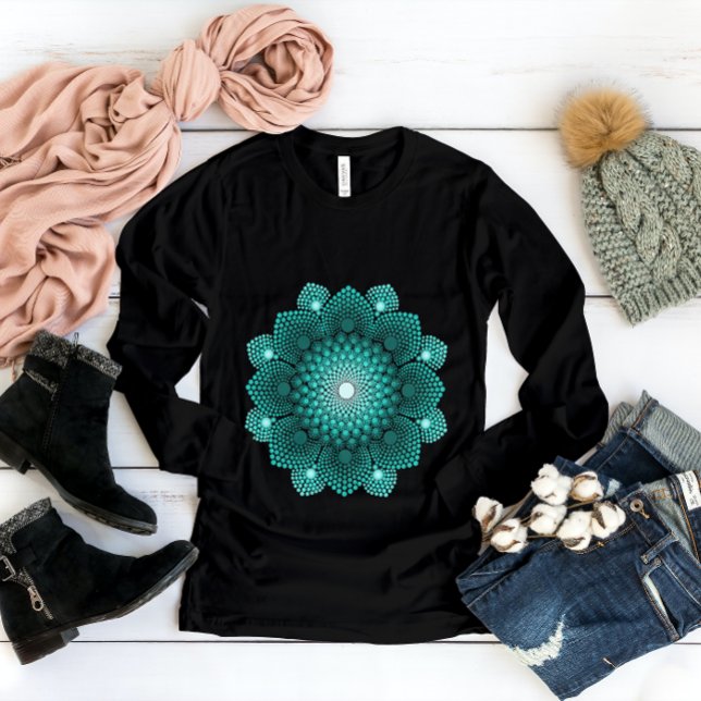 T-shirt Turquoise Dot Mandala (Créateur téléchargé)