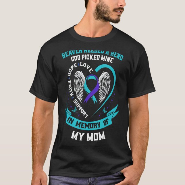 T-shirt Turquoise et violet Ruban Suicide Sensibilisation  (Devant)