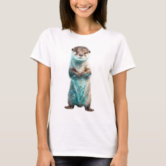 T-shirt Turquoise Glow Galaxy Otter Women