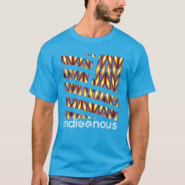 T-shirt Turquoise indigène de diamant (Devant)