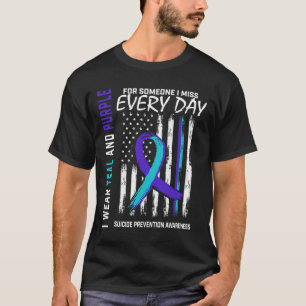 T-shirt Turquoise Purple Quelqu'Un Qui Me Manque Sensibili