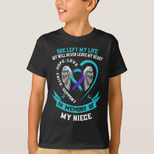 T-shirt Turquoise Purple Suicide Sensibilisation Ruban Nie