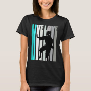 T-shirt Turquoise Rétro Vivez Amour Coach de Karaté Femme 