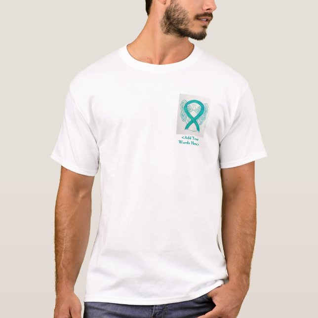 T-shirt Turquoise Ruban Angel Cause Sensibilisation Chemis (Devant)