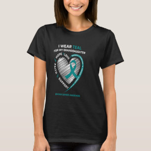 T-shirt Turquoise Ruban Ovarienne Cancer Sensibilisation C