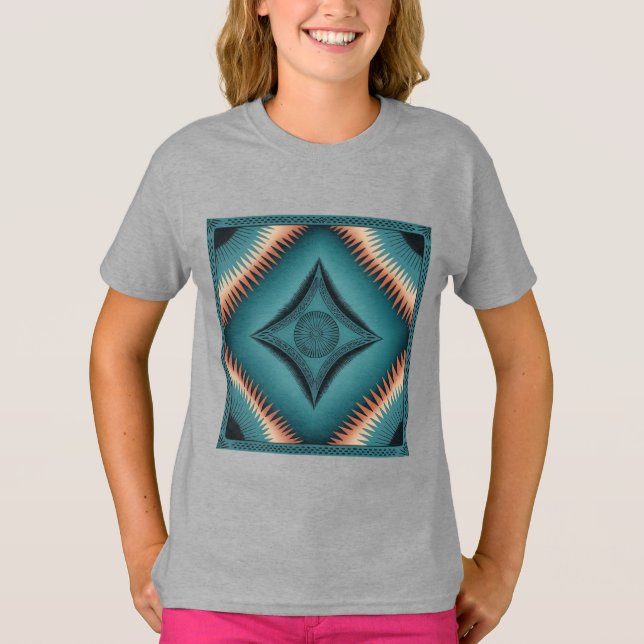 T-shirt Turquoise Sunburst de Navajo Peach (Devant)