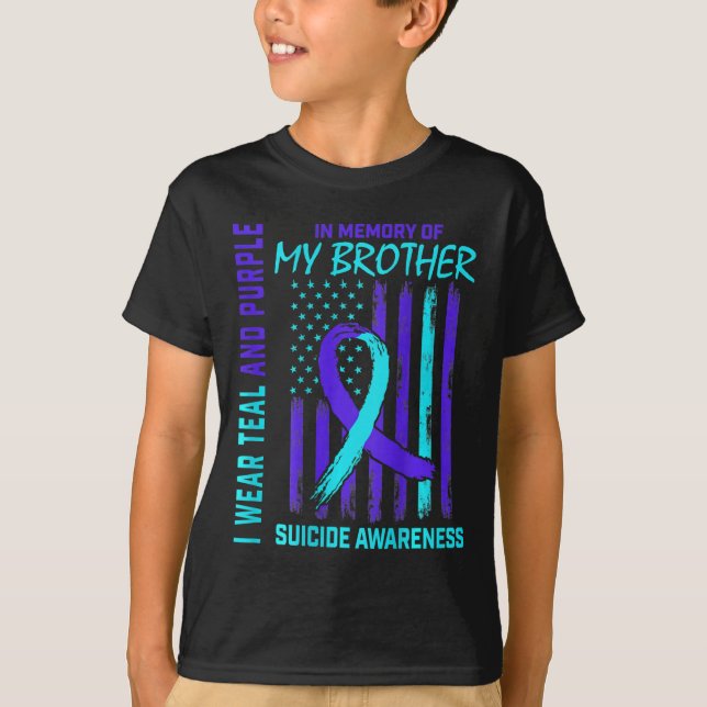 T-shirt Turquoise Violet Ruban Indicateur de sensibilisati (Devant)