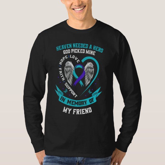 T-shirt Turquoise Violet Ruban Suicide Sensibilisation Che (Devant)