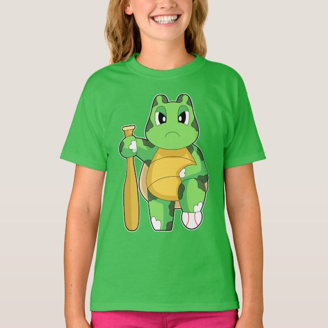 T-shirt Turtle Baseball Baseball bat (Devant)