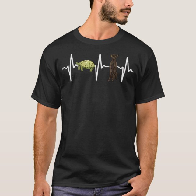 T-shirt Turtle Black Great Dane Heartbeat Chien (Devant)